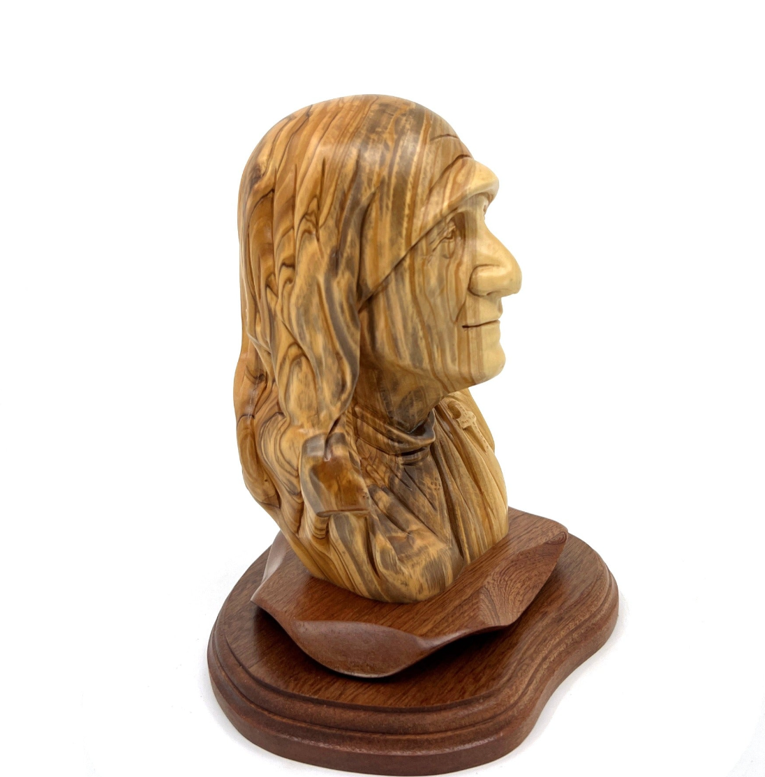 Saint Mother Teresa Carved Statue Olive Wood