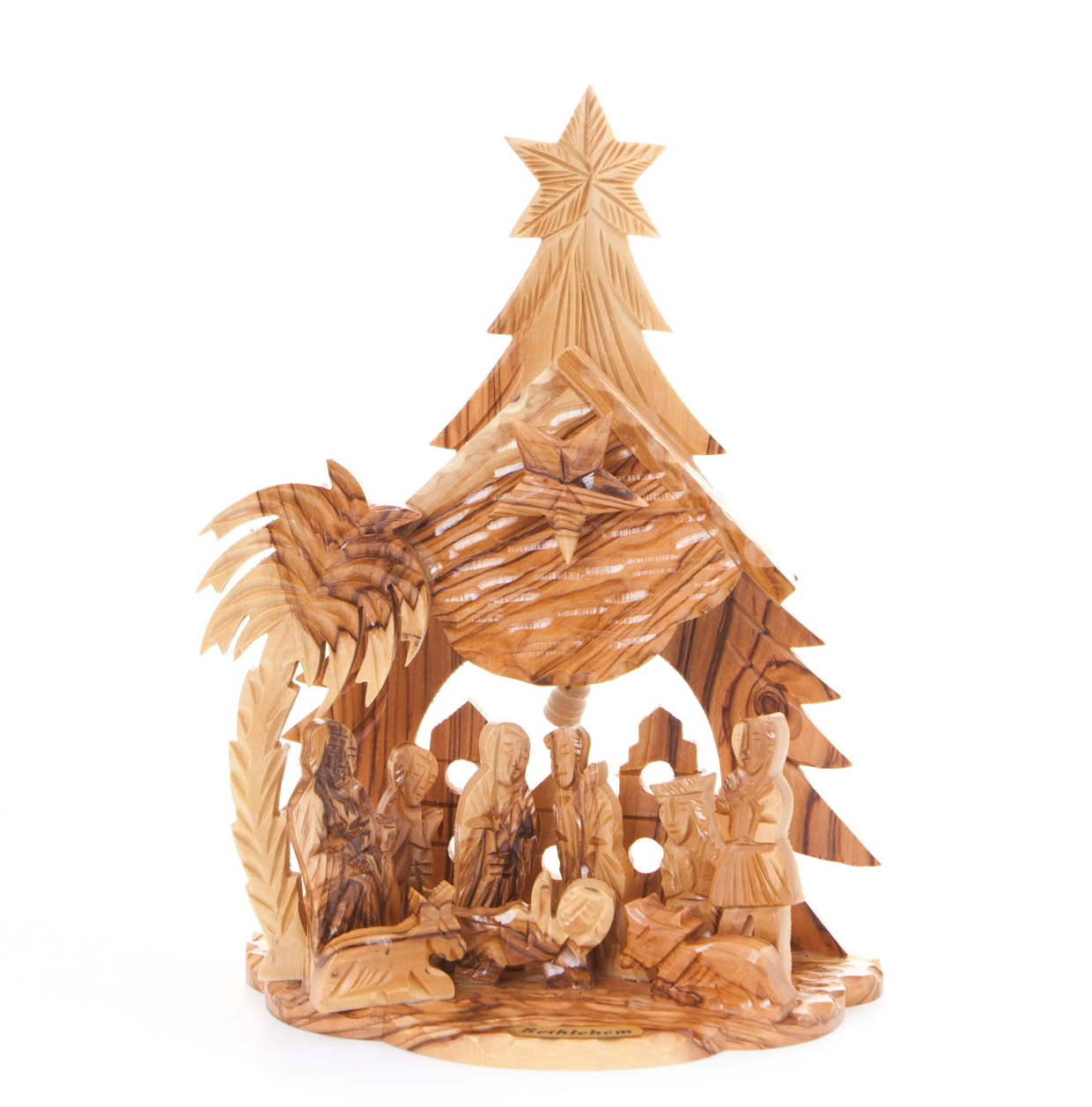 Natvitiy Set Scene Made from Olive Wood in the Holy Land