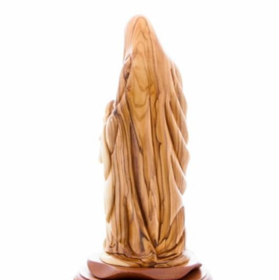 Good Saint Anne with Young Virgin Mary Hand Carved Olive Wood Statue