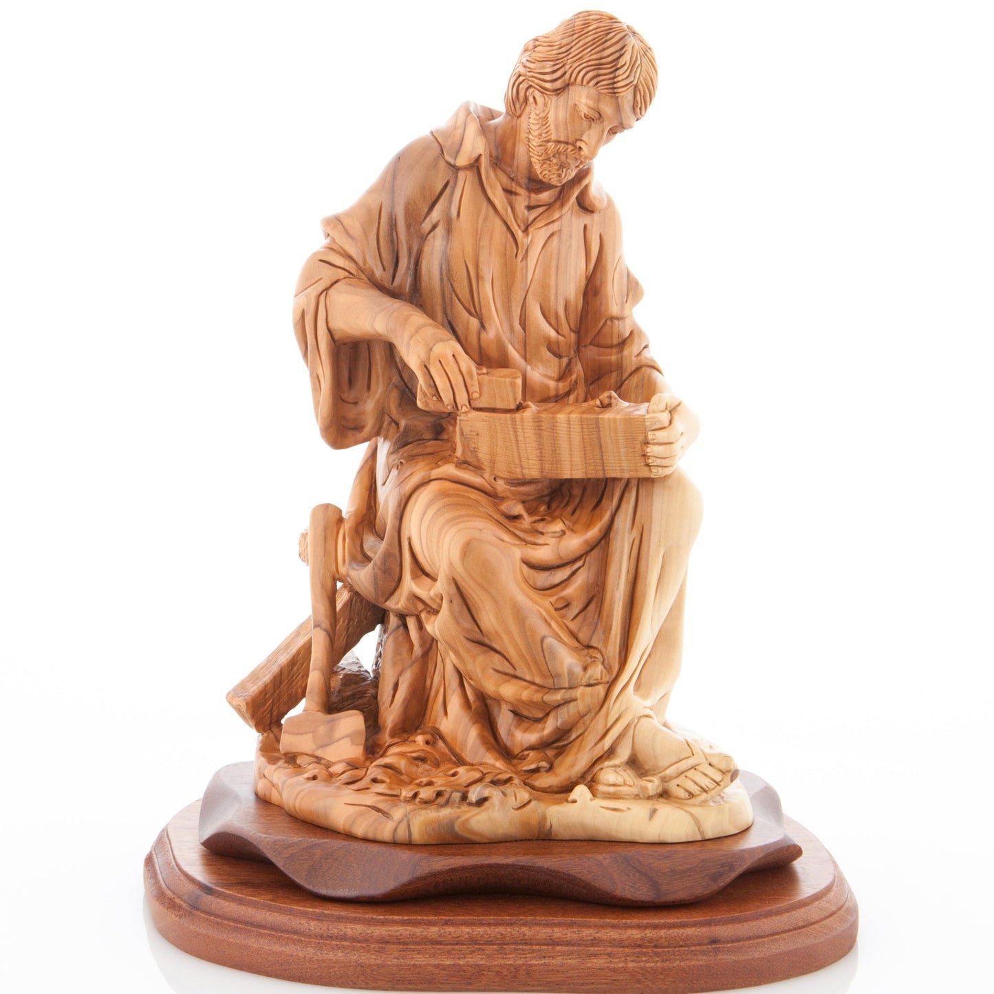 St. Joesph "The Carpenter" Masterpiece, 11.4" Holy Land Olive Wood