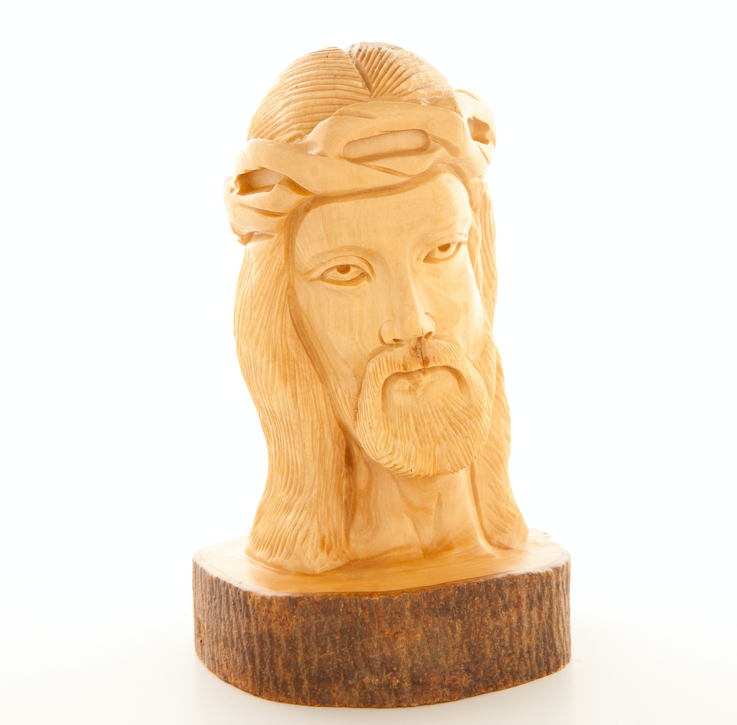 Jesus Christ Bust Carving, 5.9" Carving from Holy Land Olive Wood