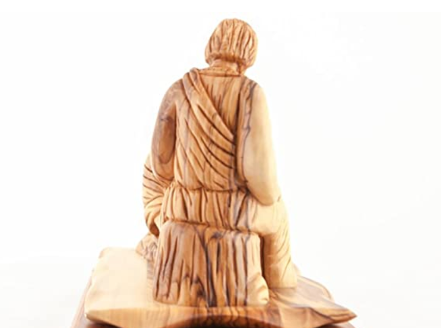 Jesus "Washing of the Feet " Carving 7.5", Olive Wood Sculpture from Holy Land