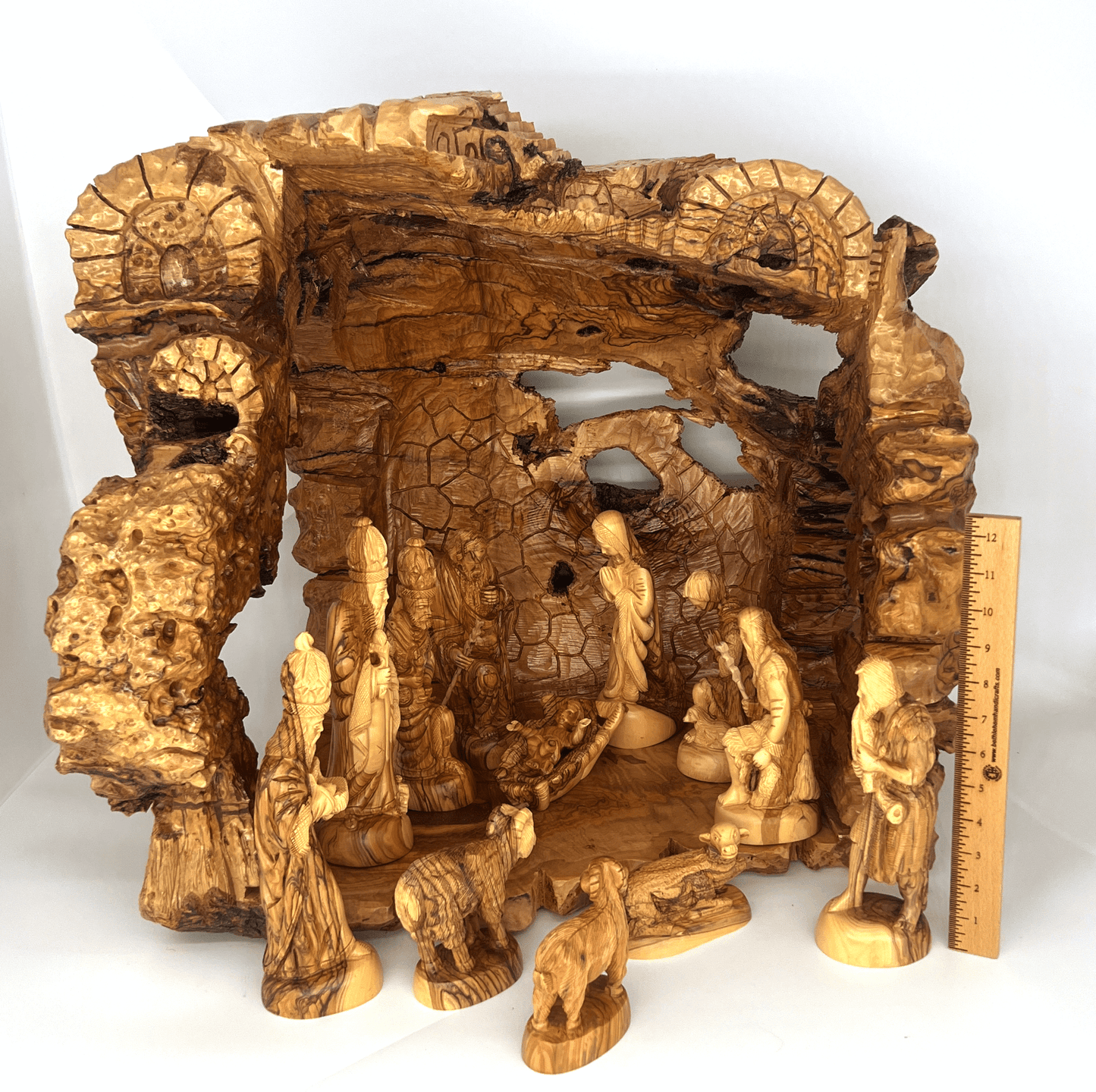Unique Large Indoor Nativity Scene from Olive Wood in Bethlehem