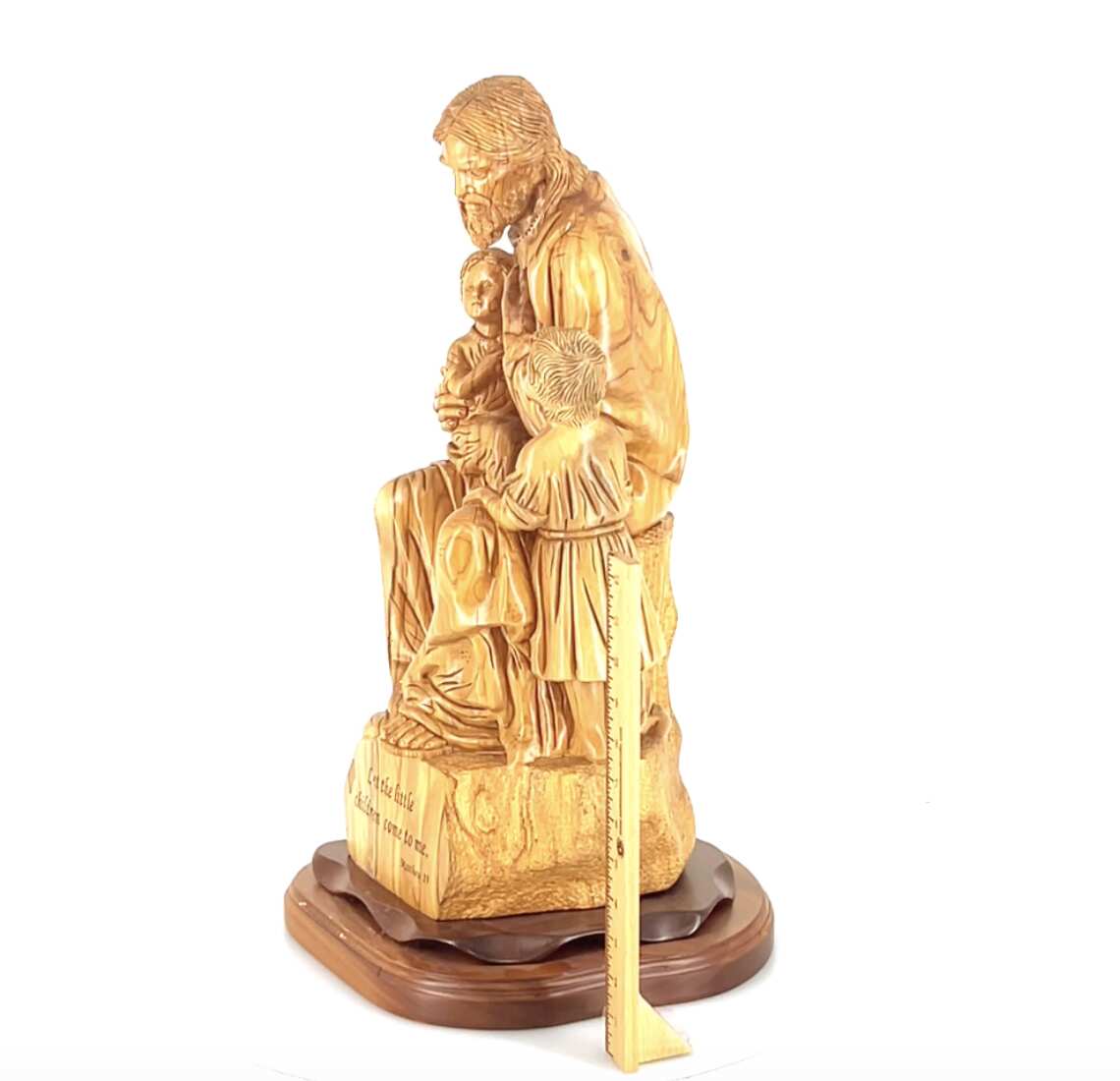 Jesus Christ, "With The Children" Masterpiece 24", Olive Wood Carved Sculpture from the Holy Land