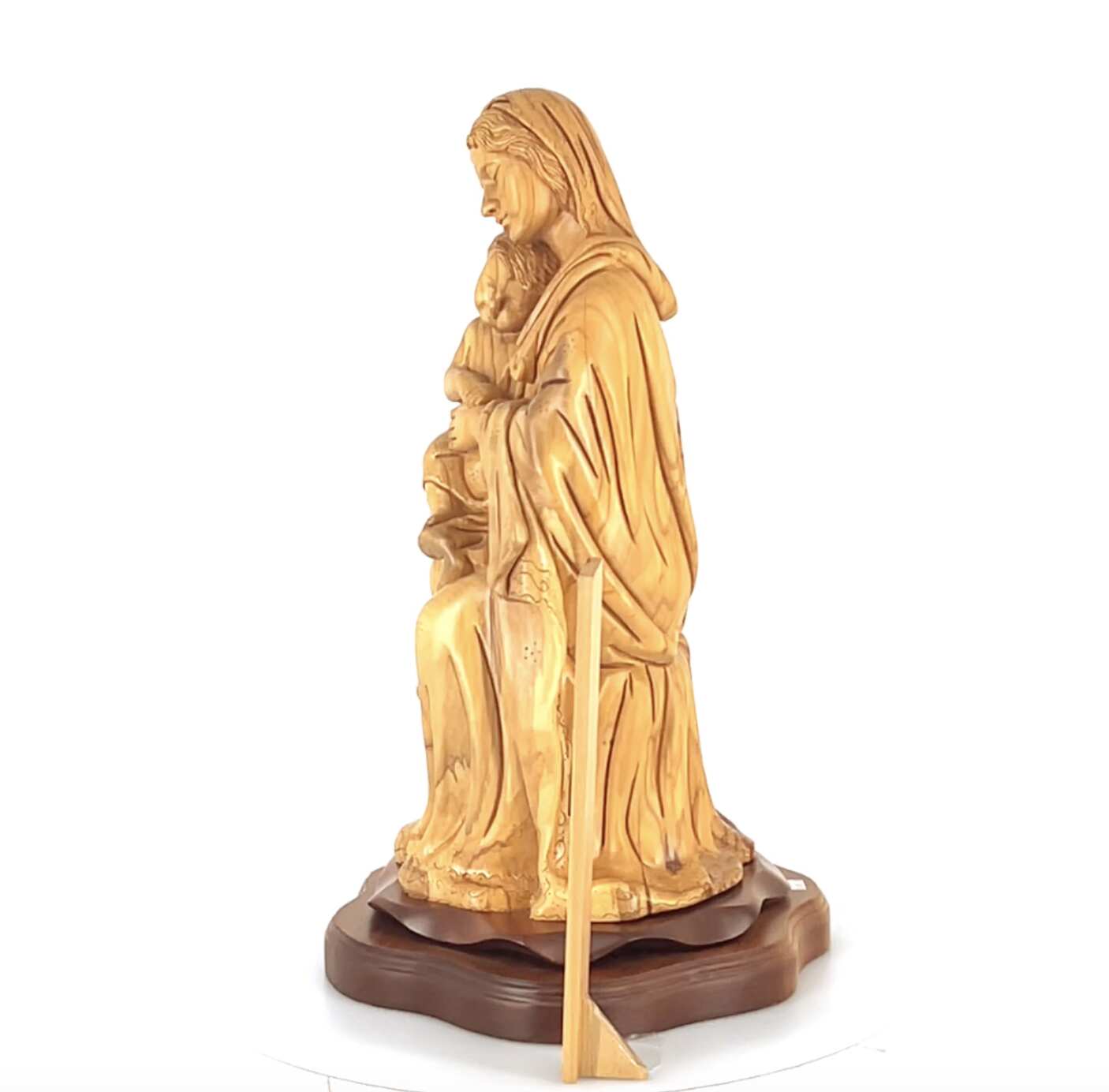 Virgin Mary Holding Sleeping Baby Jesus, 13.8" Wooden Masterpiece Carving