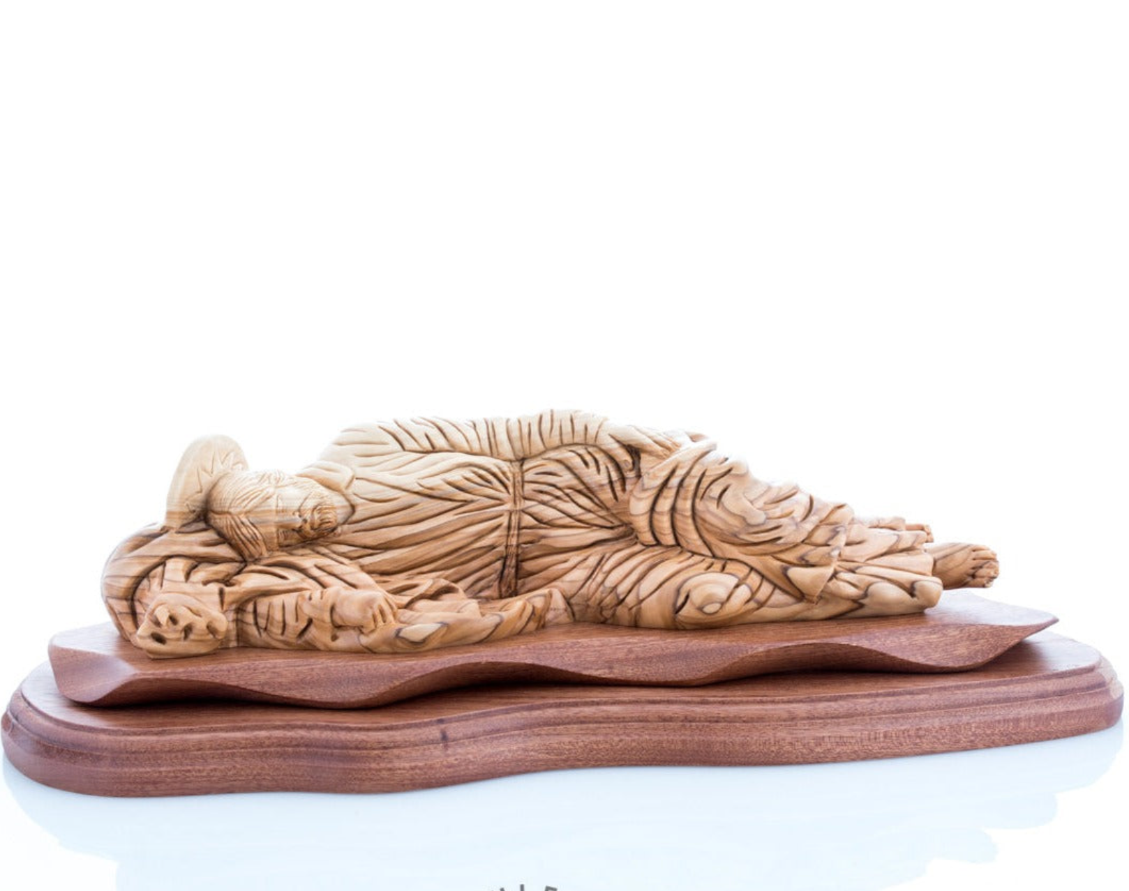 Sleeping Saint Joesph wood carving from Olive Wood