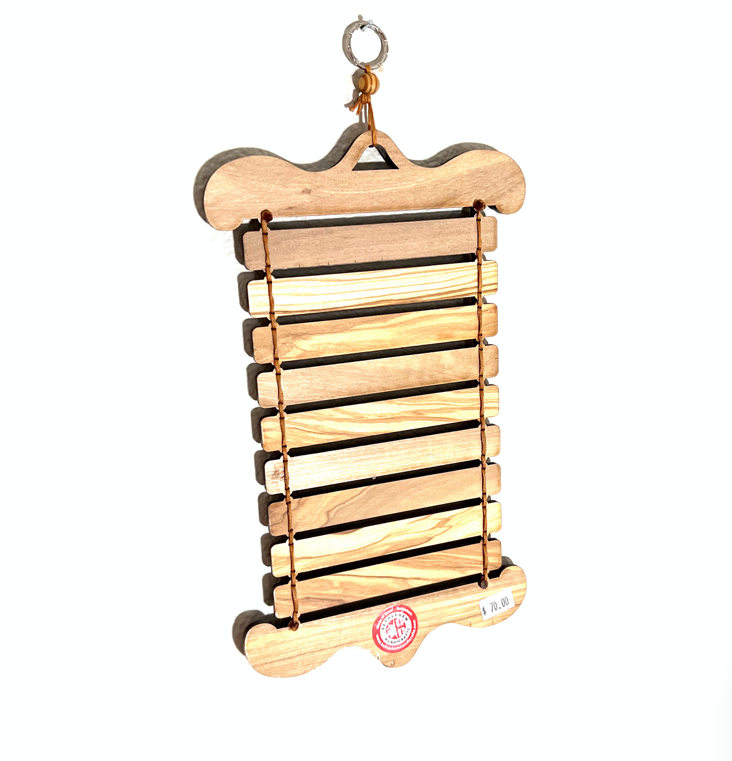 Back of Ten Commandments Engraved in Olive Wood from the Holy Land