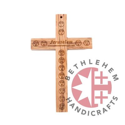 9.8" Crucifix, Wooden Mother of Pearl with Olive Wood Crucifix