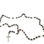 Rosary with Black Oval Stone Beads, Made in Bethlehem