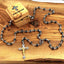 Rosary with Heavy Black Beads, Hematite Stone Beads, Made in Bethlehem