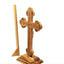 12" Standing Roman Budded Crucifix Wooden Cross , Handmade from Holy Land Olive (Large)