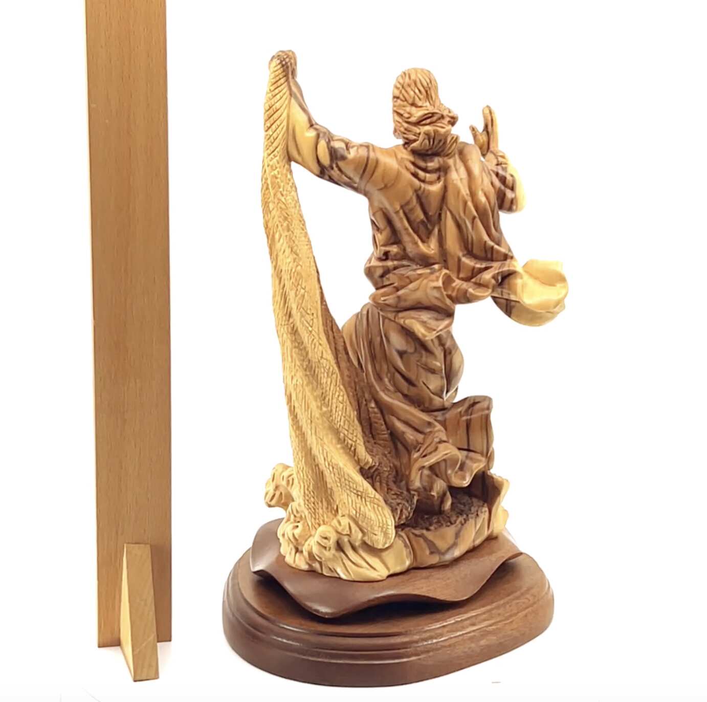 Jesus Christ "Calms The Storm", 10.6" Carved Wooden Sculpture