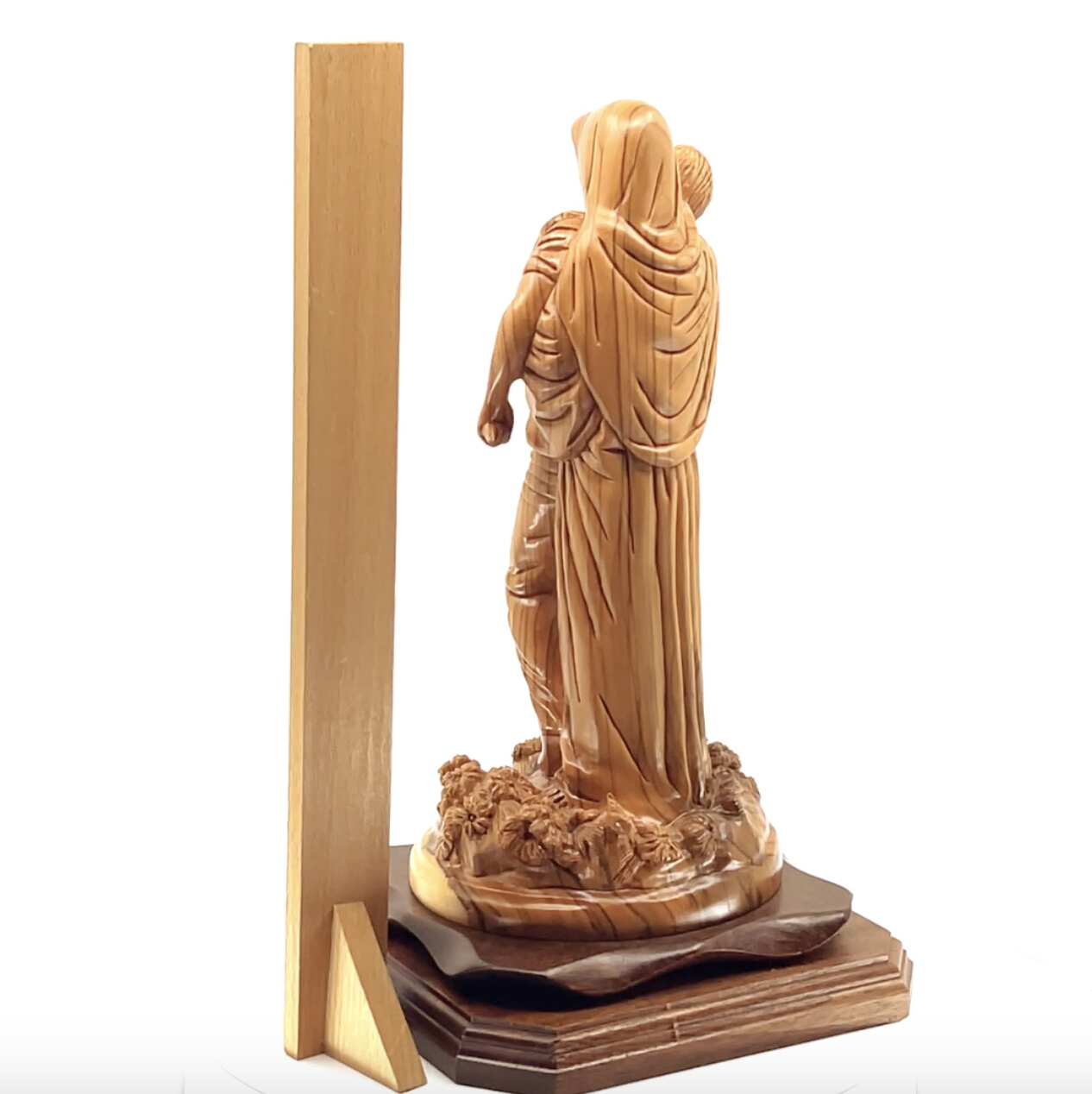 Jesus Christ "Forgiveness” Statue, 11.8" Passionately Carved Masterpiece, Holy Land Olive Wood