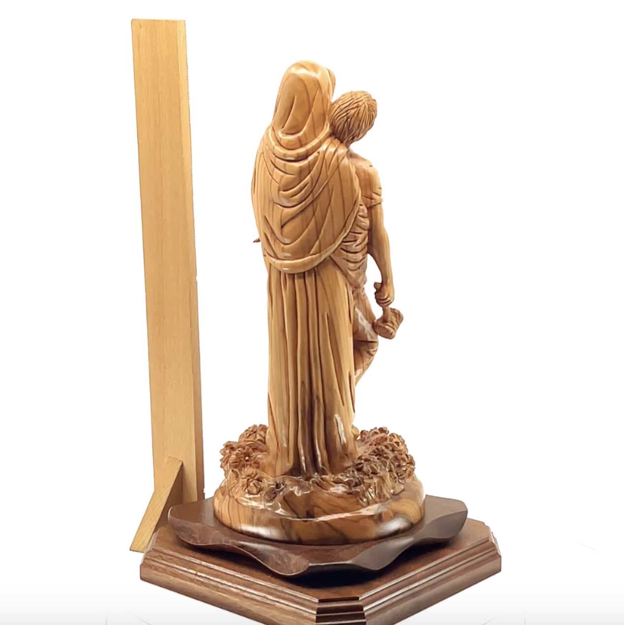 Jesus Christ "Forgiveness” Statue, 11.8" Passionately Carved Masterpiece, Holy Land Olive Wood