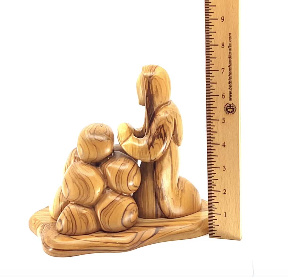 Jesus Christ "Agony in the Garden" Carving, 7.5" Olive Wood Carved Abstract