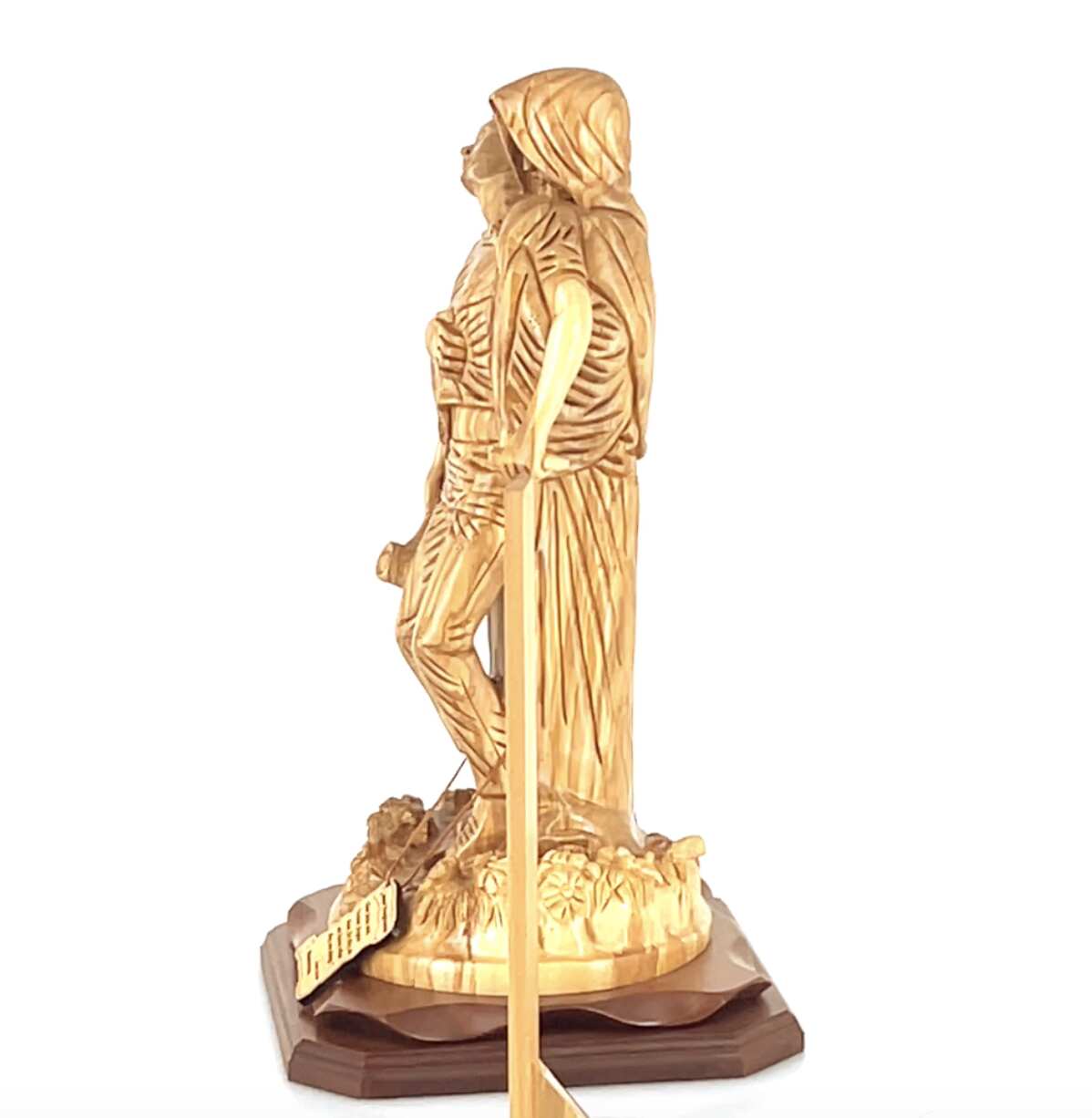 Jesus Christ "Forgiveness” Statue, 19.3" Carved Masterpiece, Holy Land Olive Wood