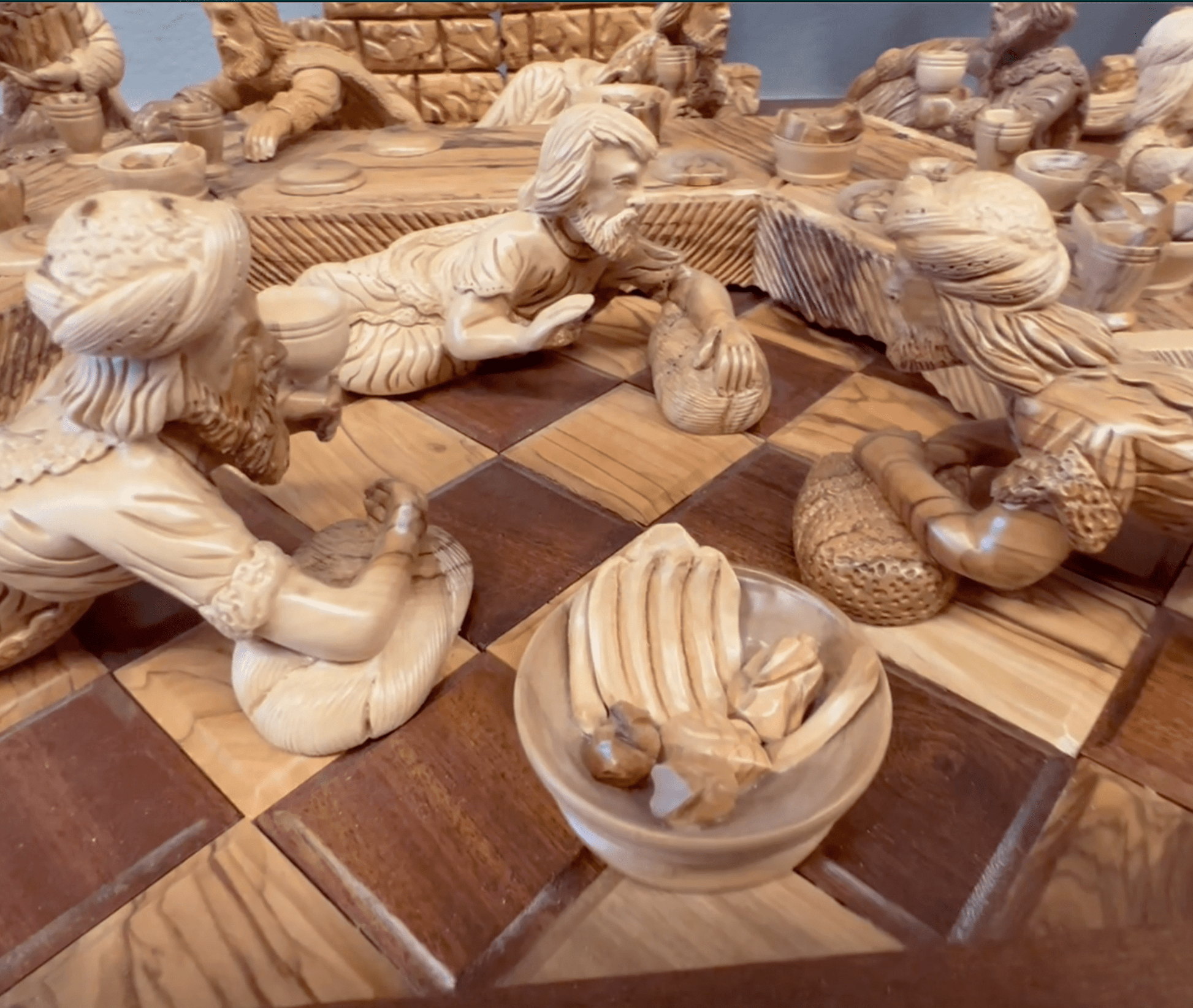 Last Supper Wood Carving, Sculptured from Olive Wood in the Holy Land, Unique Carved Image of Jesus Christ and his Disciples Celebrating the Passover, Biblical Inspired Art for Home