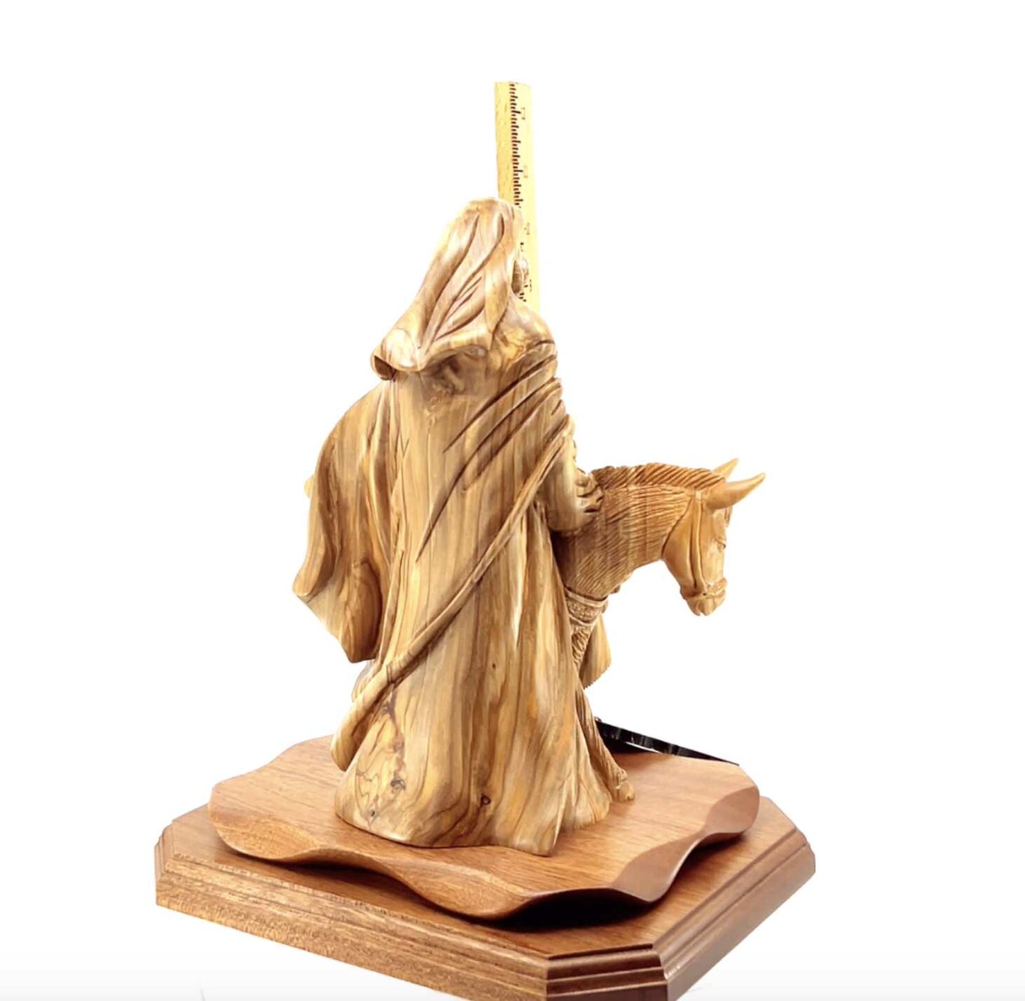 "The Flight into Egypt", 10.2" Olive Wood Carving from Holy Land