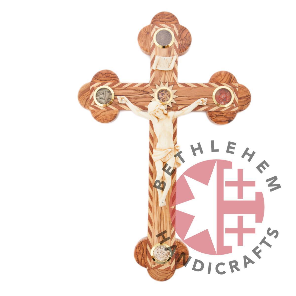 15 Budded Crucifix, Corpus Hand Carved from Holy Land Olive Wood –  Bethlehem Handicrafts