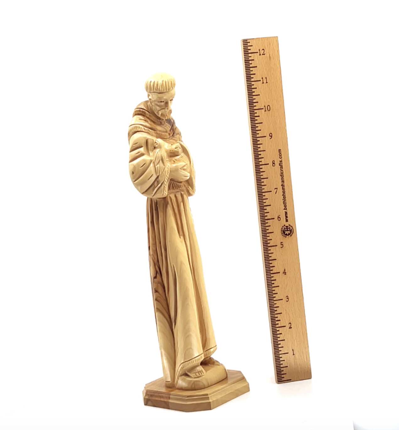 Francis of Assisi, Patron Saint of Ecology, 11.4" Tall Carved Statue