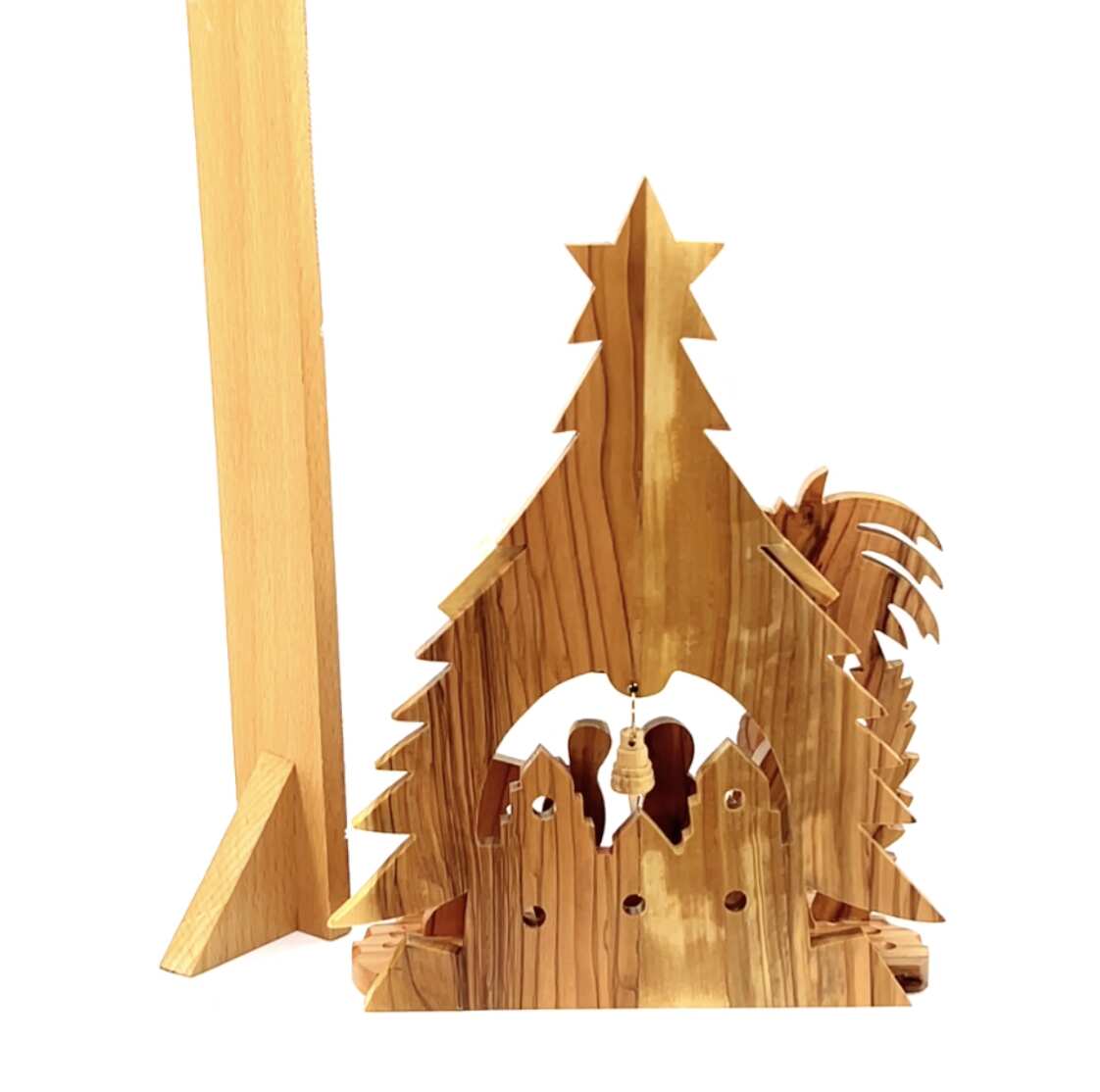 Nativity Scene with Music Player, 10.4" Olive Wood from Holy Land ( Plays Starry Night)