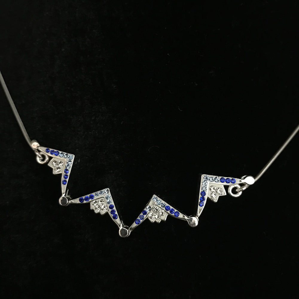 Two-Way Magnetic Star of Bethlehem Necklace (Blue Gemstones) - Jewelry - Bethlehem Handicrafts