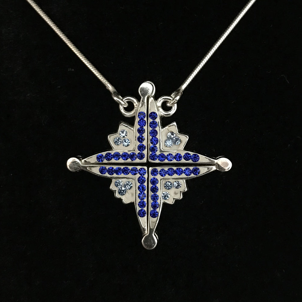 Two-Way Magnetic Star of Bethlehem Necklace (Blue Gemstones) - Jewelry - Bethlehem Handicrafts