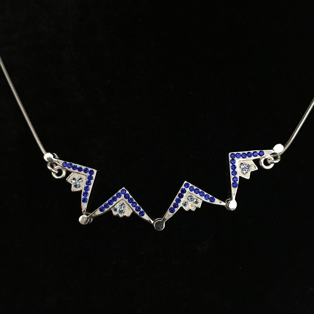 Two-Way Magnetic Star of Bethlehem Necklace (Blue Gemstones) - Jewelry - Bethlehem Handicrafts