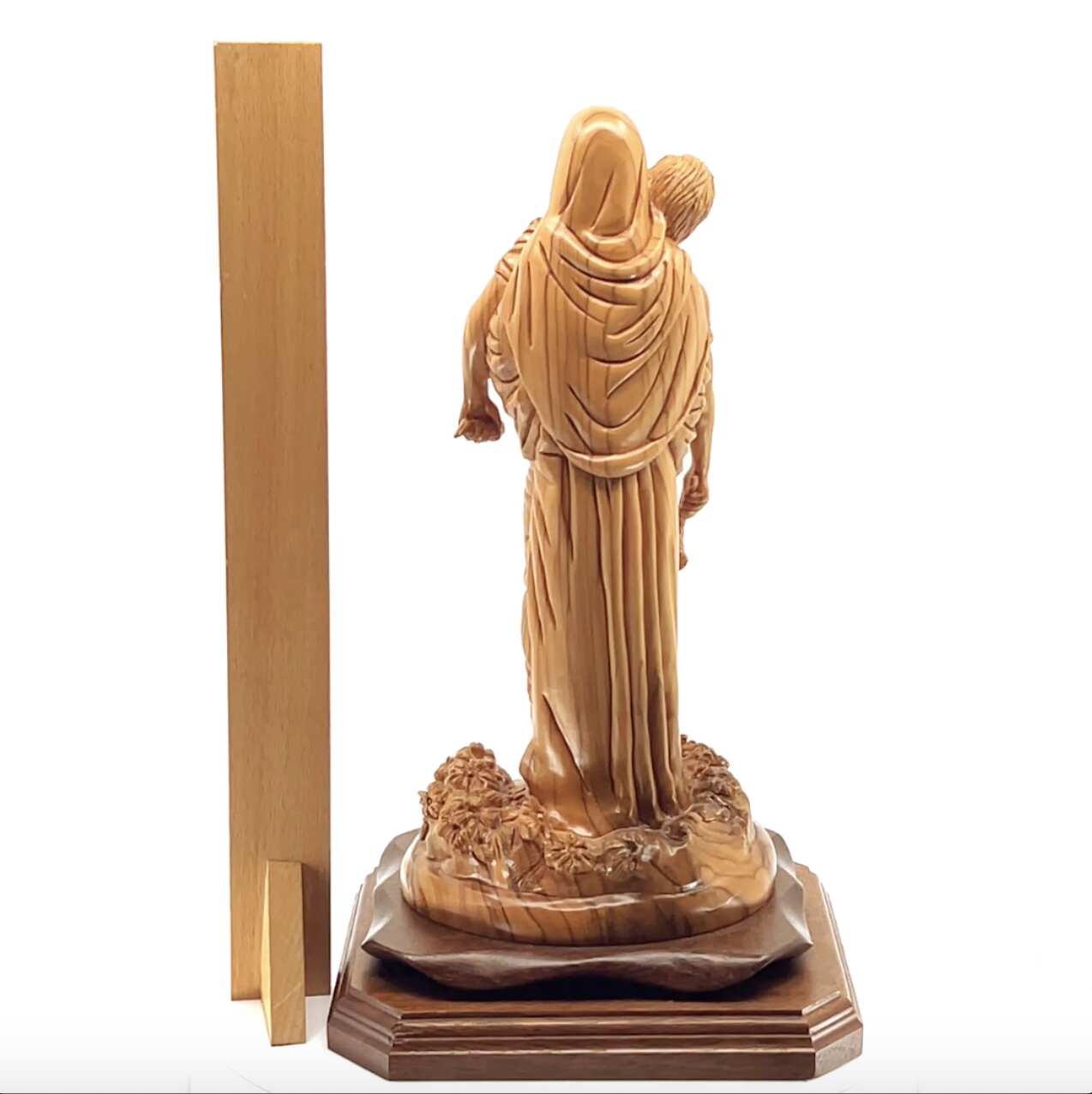 Jesus Christ "Forgiveness” Statue, 11.8" Passionately Carved Masterpiece, Holy Land Olive Wood