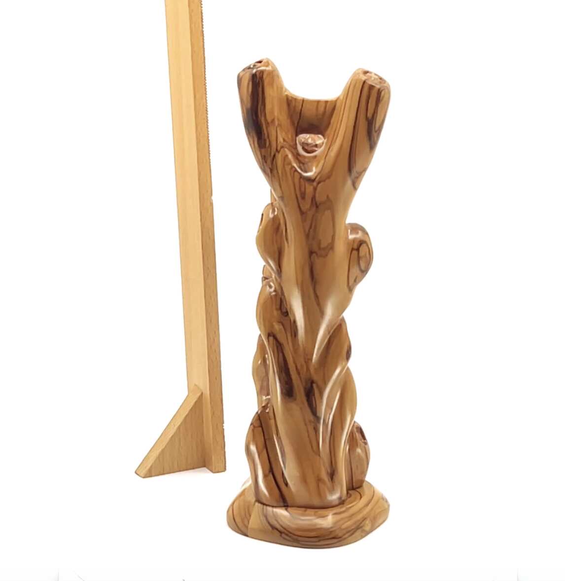 Jesus Christ "Crucified on Cross" Carving, 10" Olive Wood Abstract