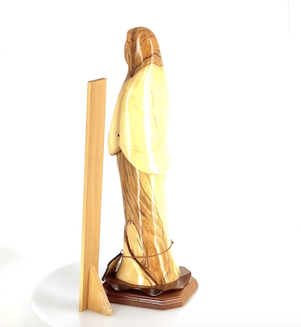 Virgin Mary "Our Lady Mother of Hope" Abstract Statue, 22.5"Olive Wood Carving from Holy Land