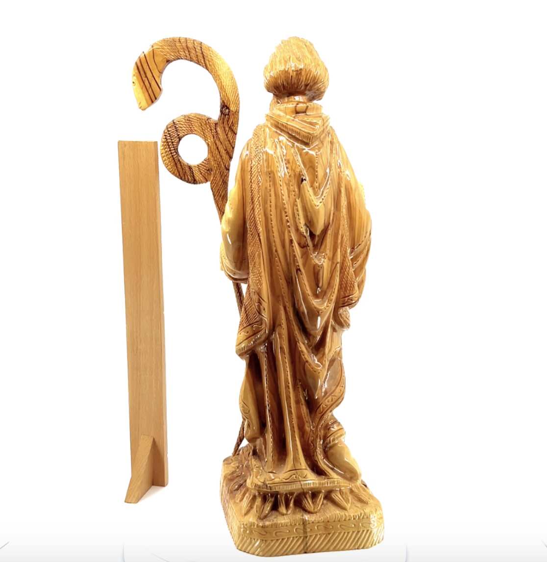 Moses with Staff and Ten Commandment Tablets, 17" Statue from Holy Land Olive