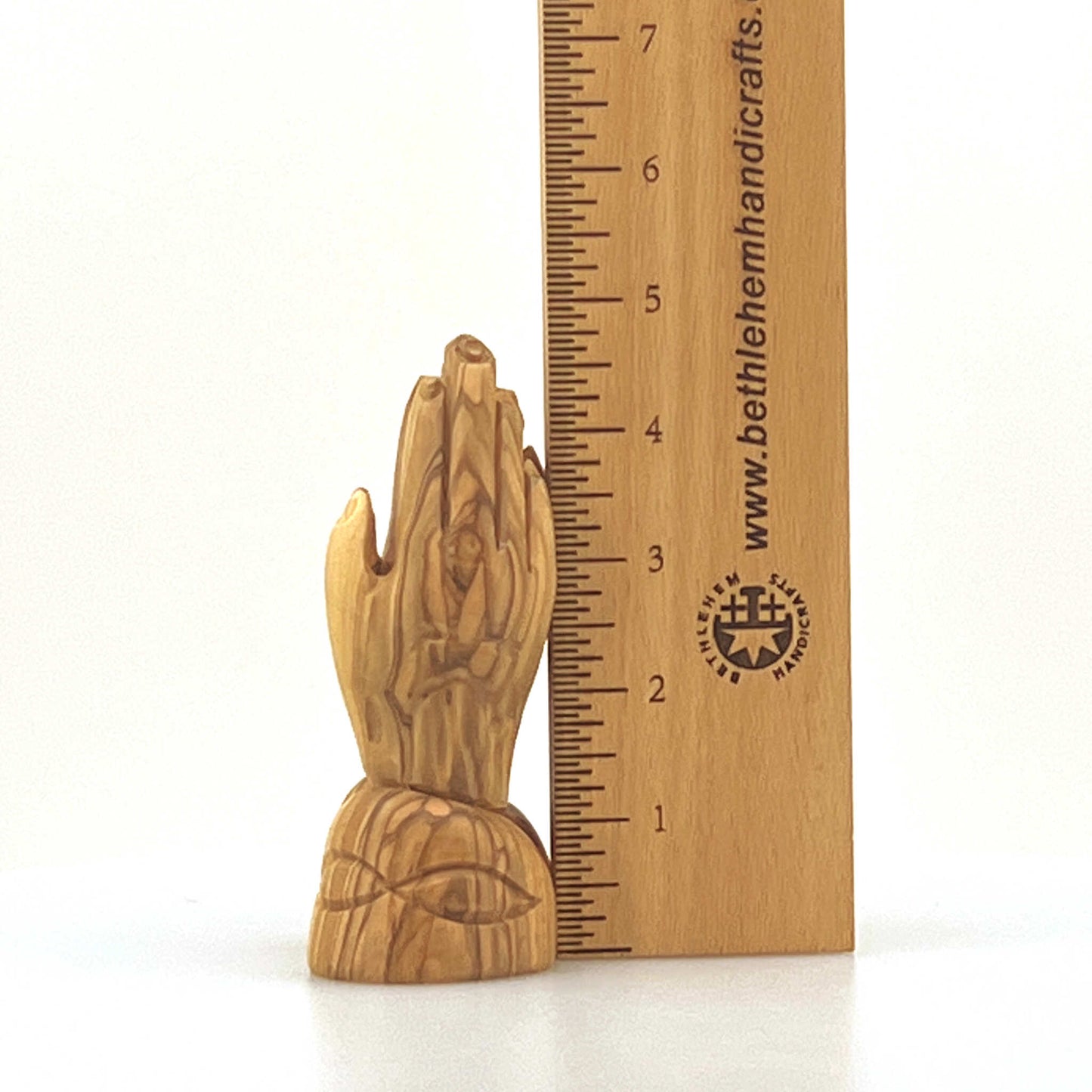 Wooden Praying Hands Statue ( Small) 5.3" Carved in the Holy Land from Olive Wood