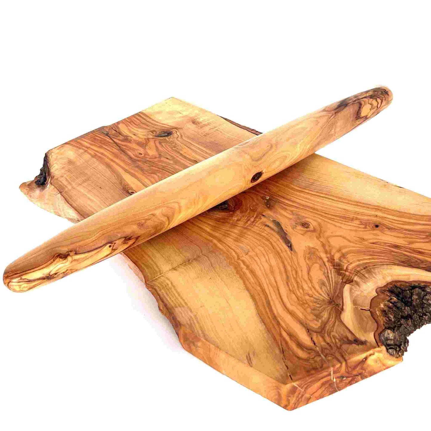 Curved Bakers Rolling Pin, 20" Olive Wood