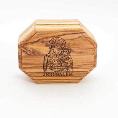 Virgin Mary with Baby Jesus Christ, , Octagon Rosary Holder