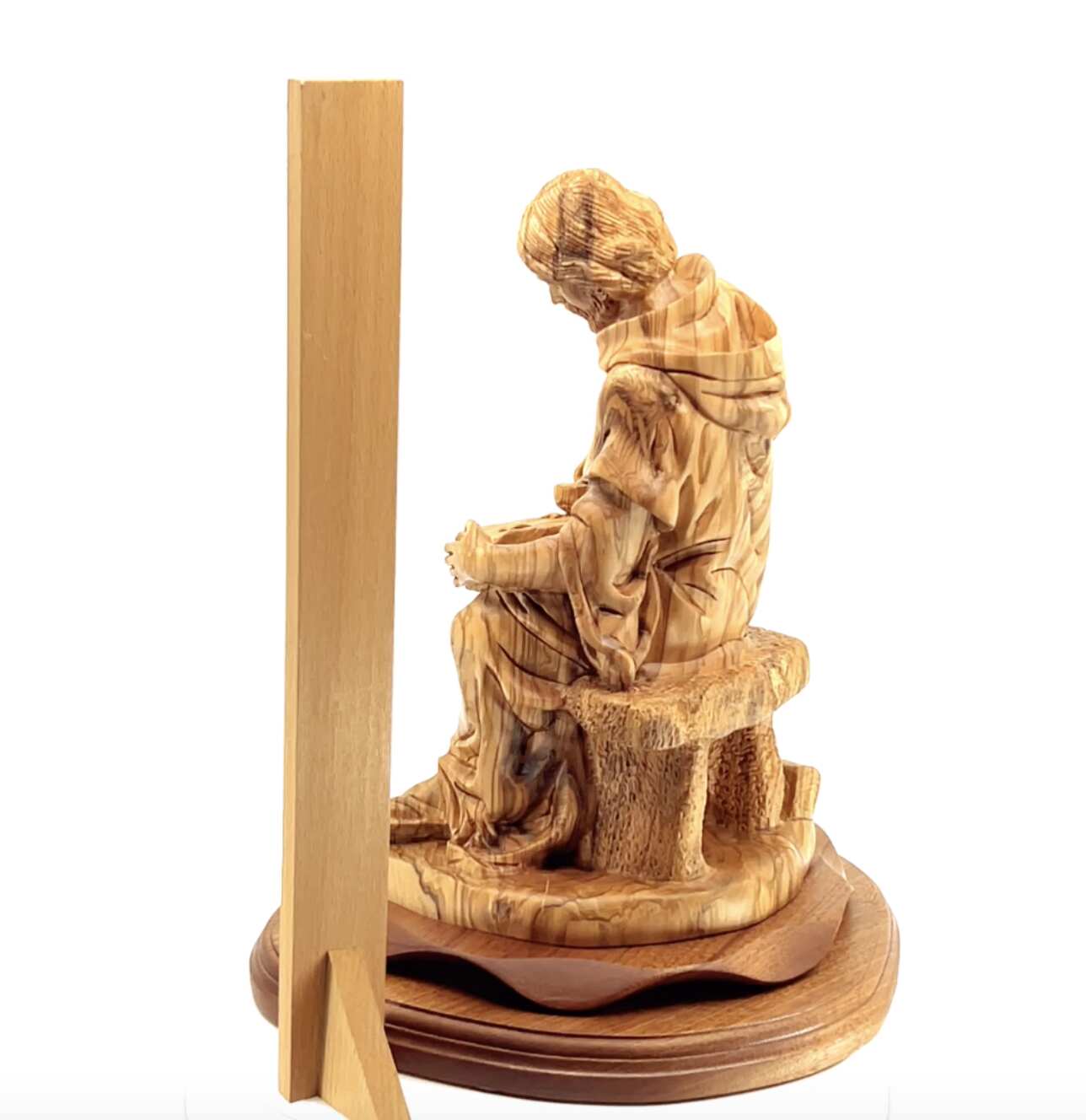 St. Joesph "The Carpenter" Masterpiece, 11.4" Holy Land Olive Wood