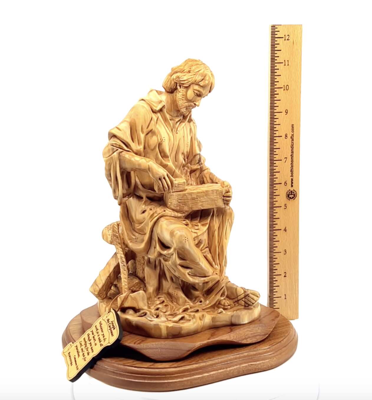 St. Joesph "The Carpenter" Masterpiece, 11.4" Holy Land Olive Wood