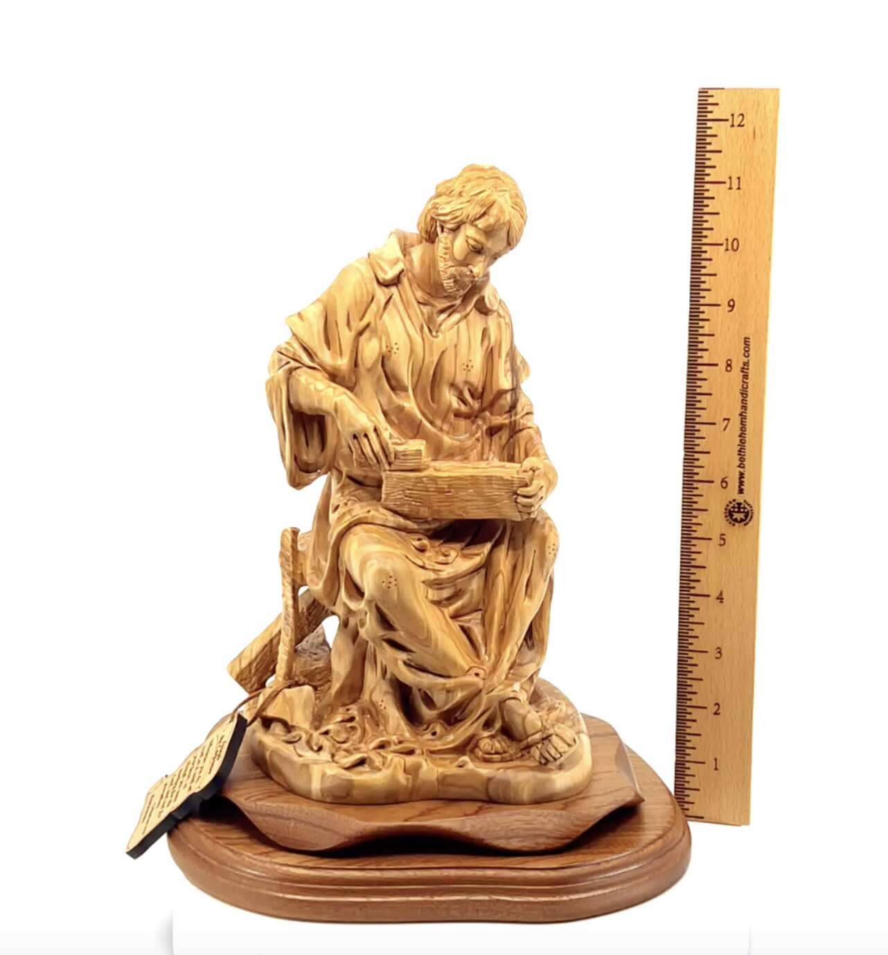 St. Joesph "The Carpenter" Masterpiece, 11.4" Holy Land Olive Wood