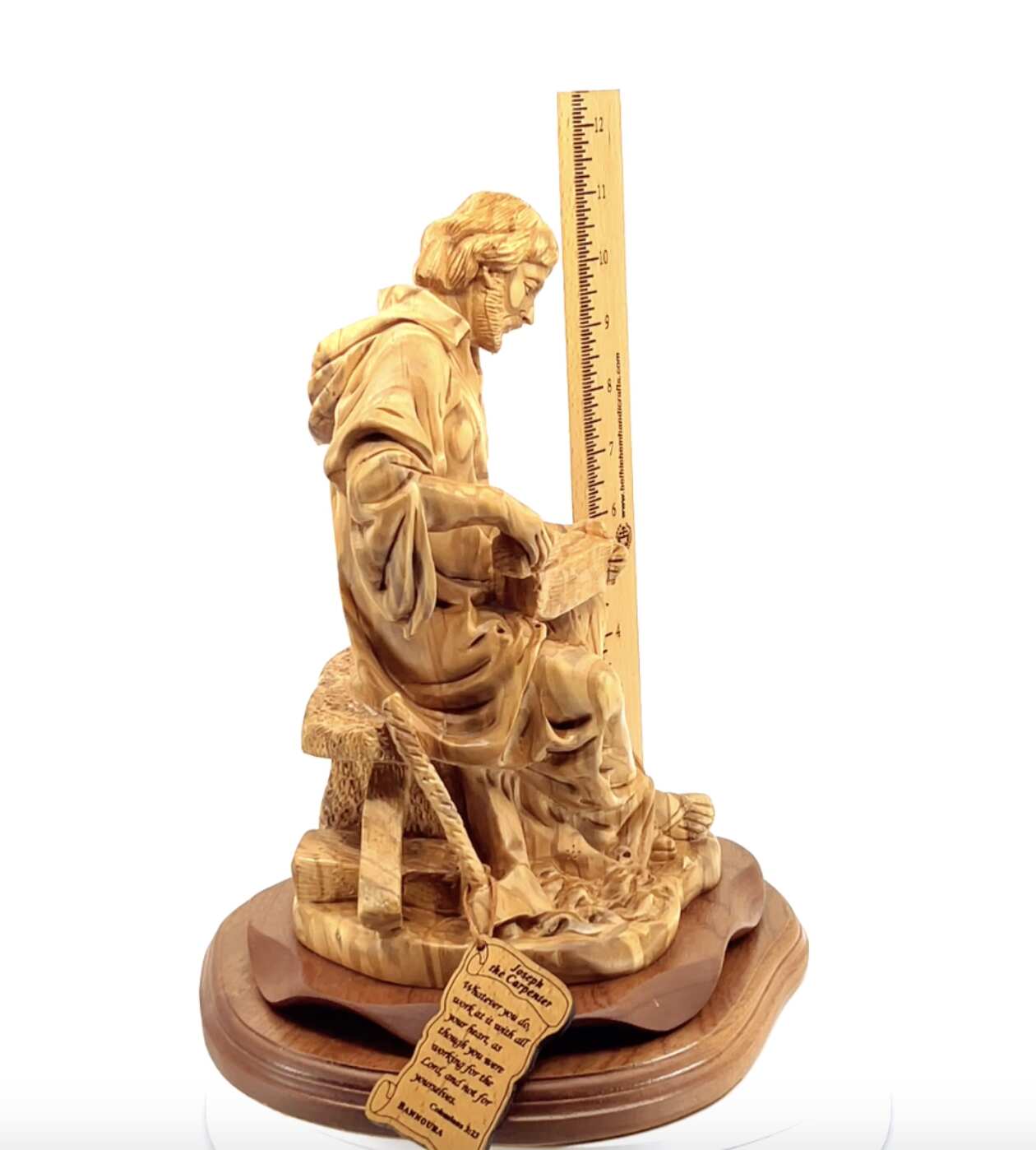 St. Joesph "The Carpenter" Masterpiece, 11.4" Holy Land Olive Wood