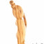 Sculpted Image of The Samaritan Woman at the Water Wall Carrying Pot, Carving in Olive Wood