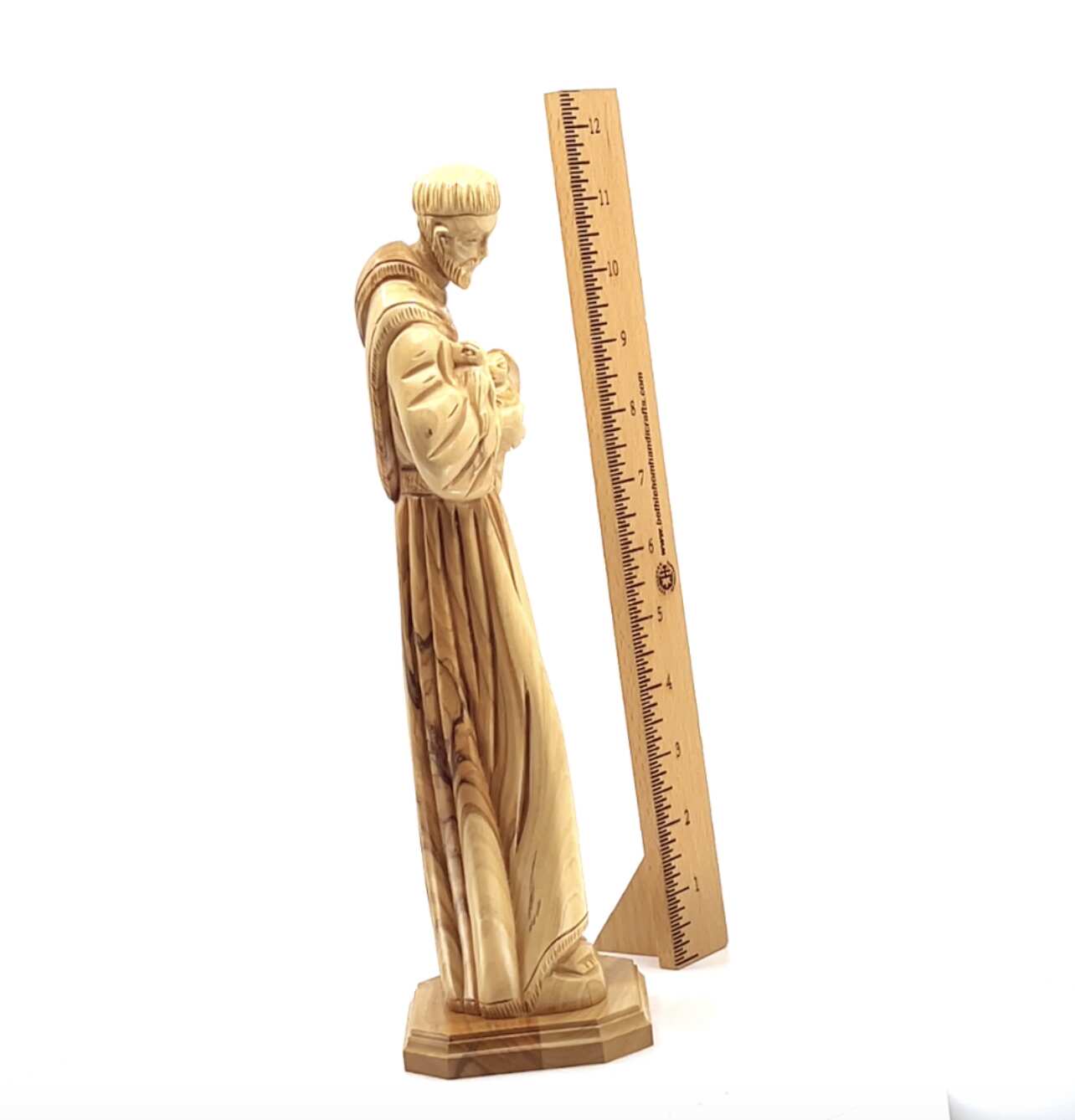 Francis of Assisi, Patron Saint of Ecology, 11.4" Tall Carved Statue