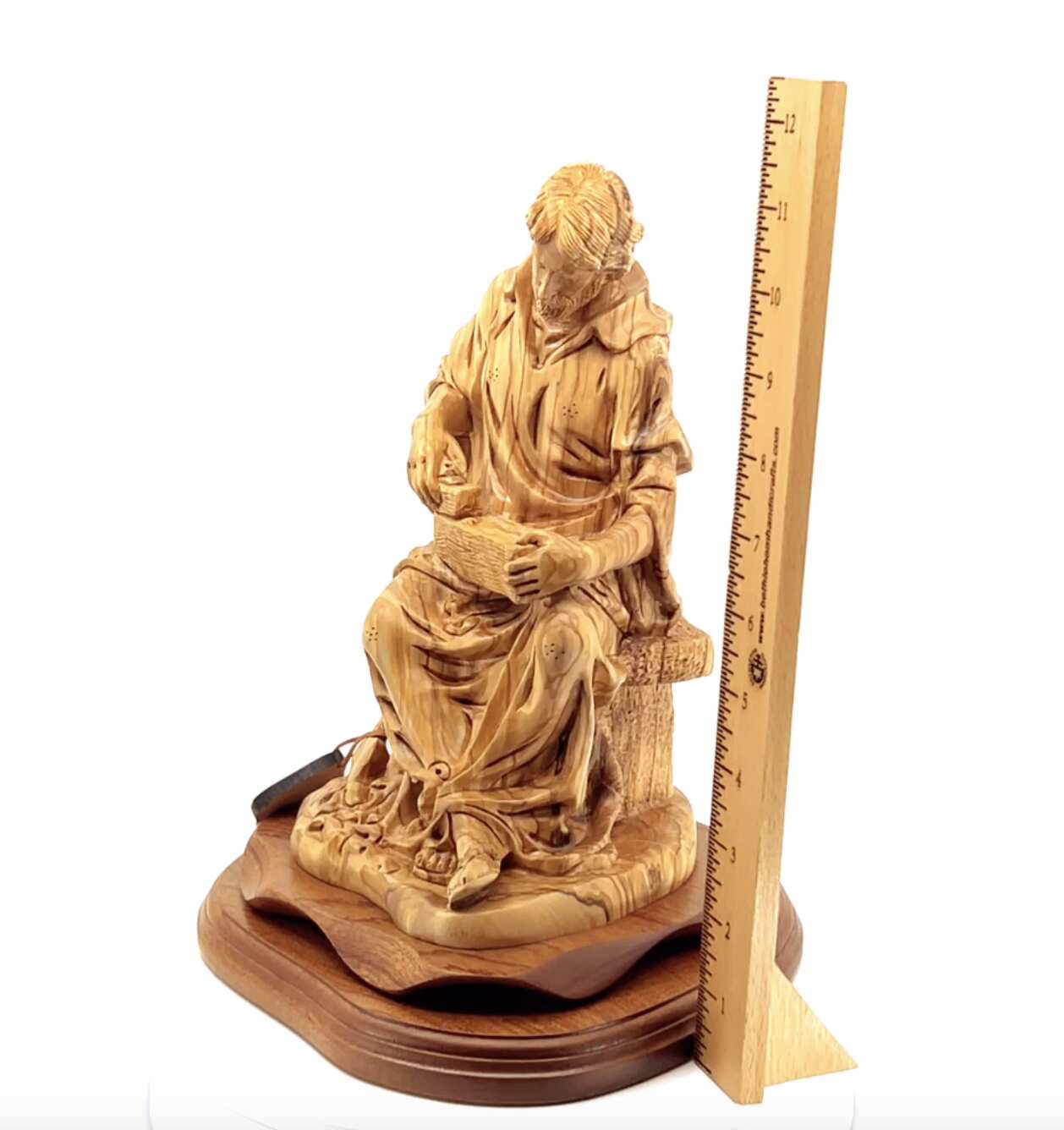 St. Joesph "The Carpenter" Masterpiece, 11.4" Holy Land Olive Wood