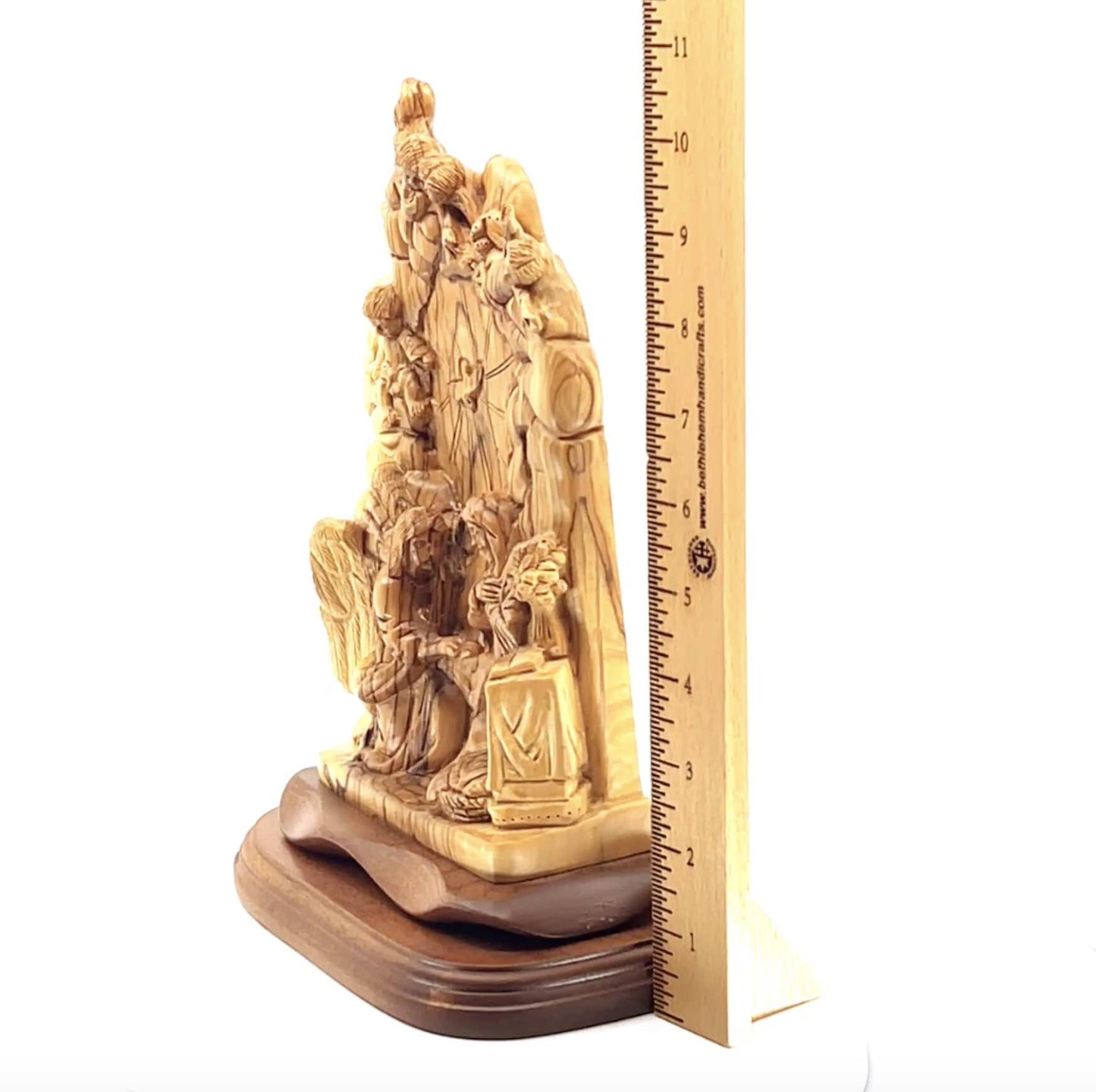 The Annunciation, 11" Carving from Olive Wood in Bethlehem