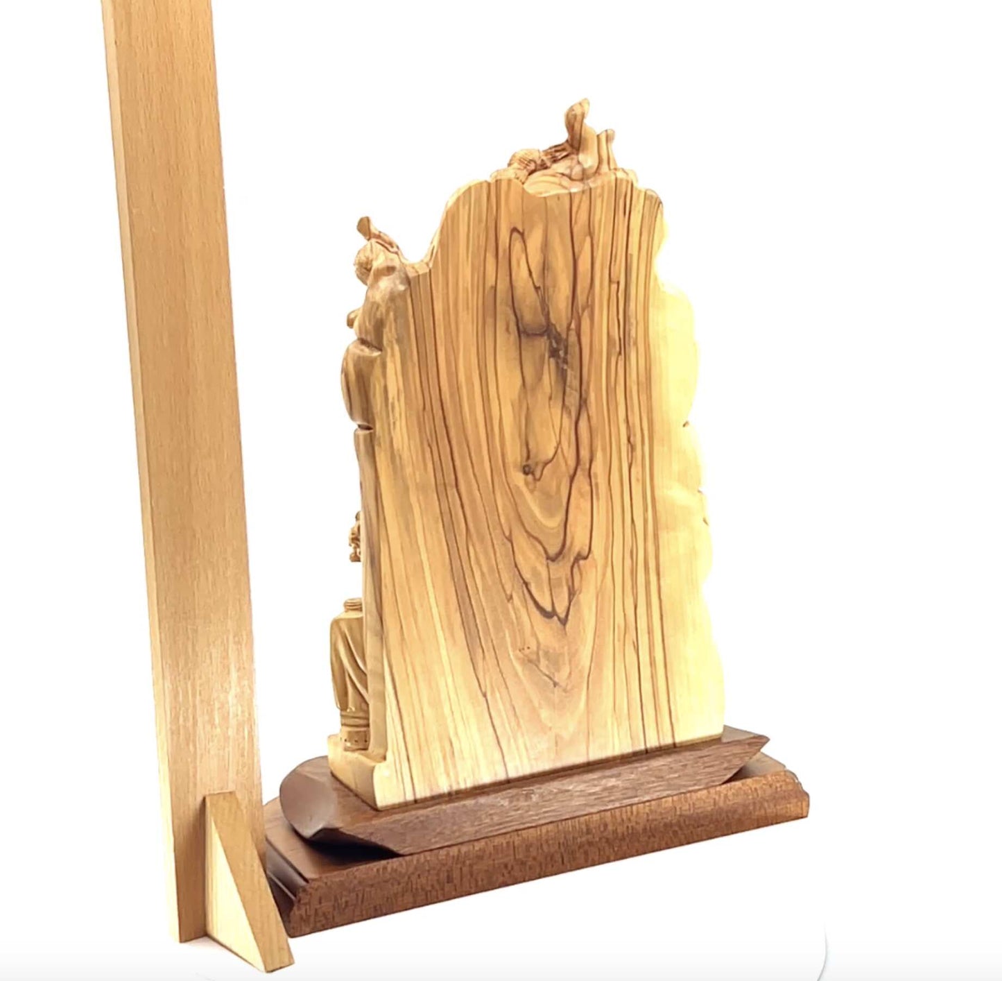 The Annunciation, 11" Carving from Olive Wood in Bethlehem