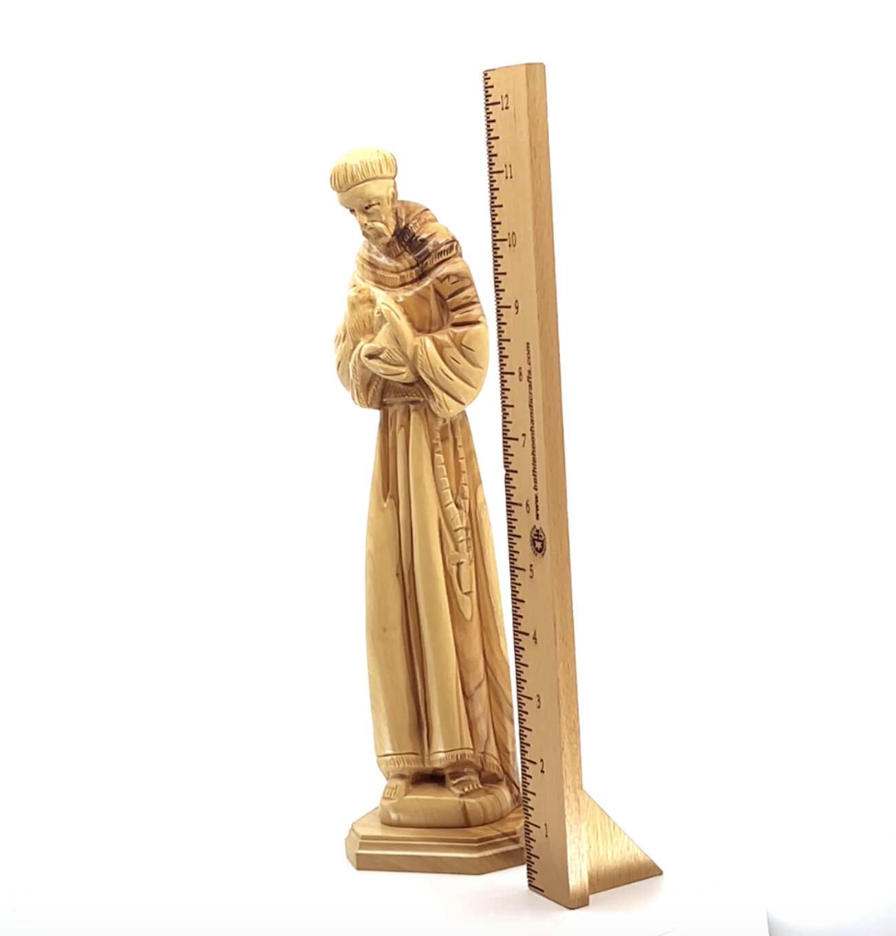 Francis of Assisi, Patron Saint of Ecology, 11.4" Tall Carved Statue