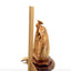 Holy Family with Angel Nativity, 10.2" Carved Abstract Olive Wood Statue from Holy Land