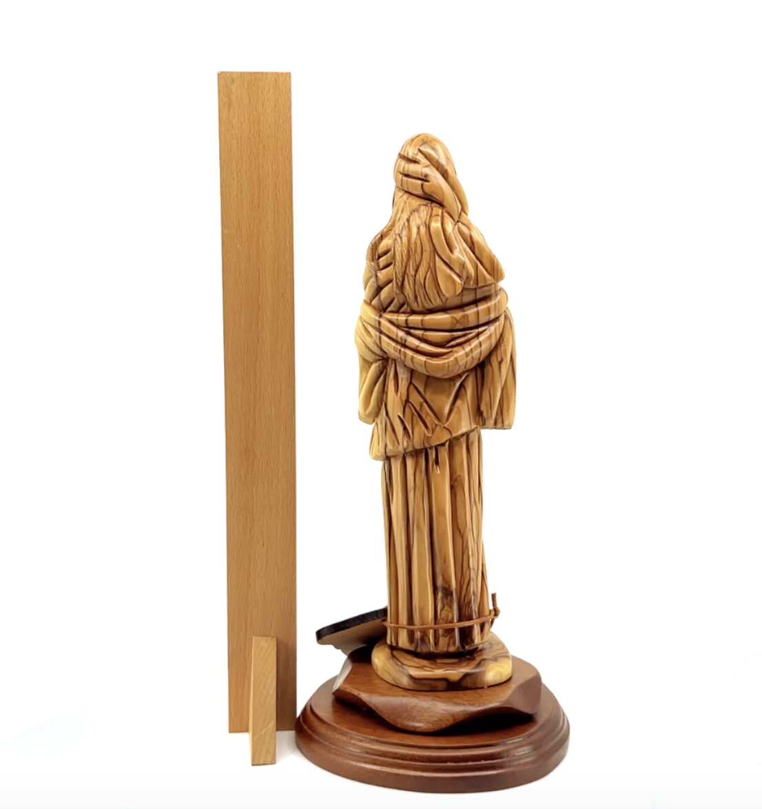 Our Lady Mother of Hope, 11.8" Virgin Mary Olive Wood Carving Statue from Bethlehem