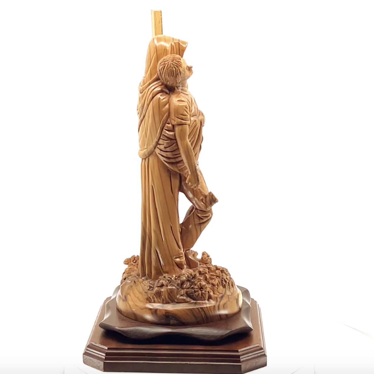 Jesus Christ "Forgiveness” Statue, 11.8" Passionately Carved Masterpiece, Holy Land Olive Wood