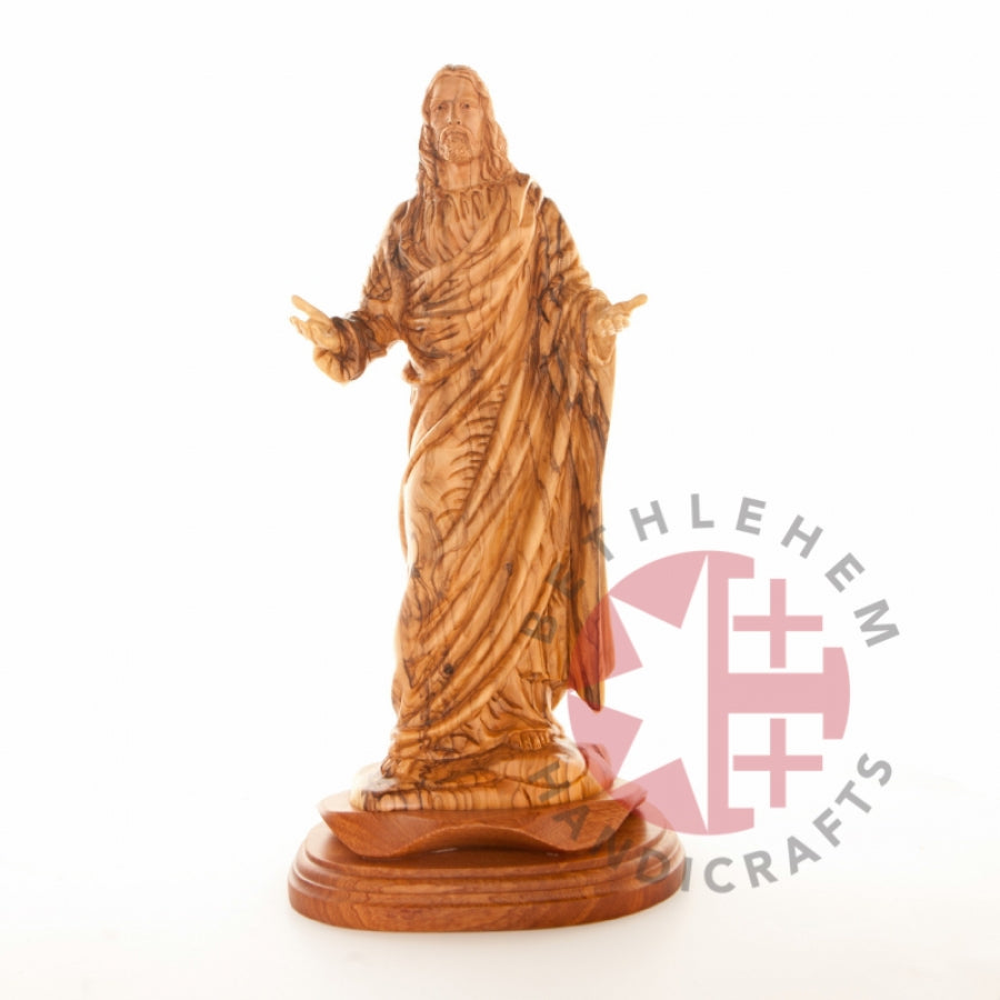 The Blessings of Jesus Christ's Hand Carved Olive Wood Statue
