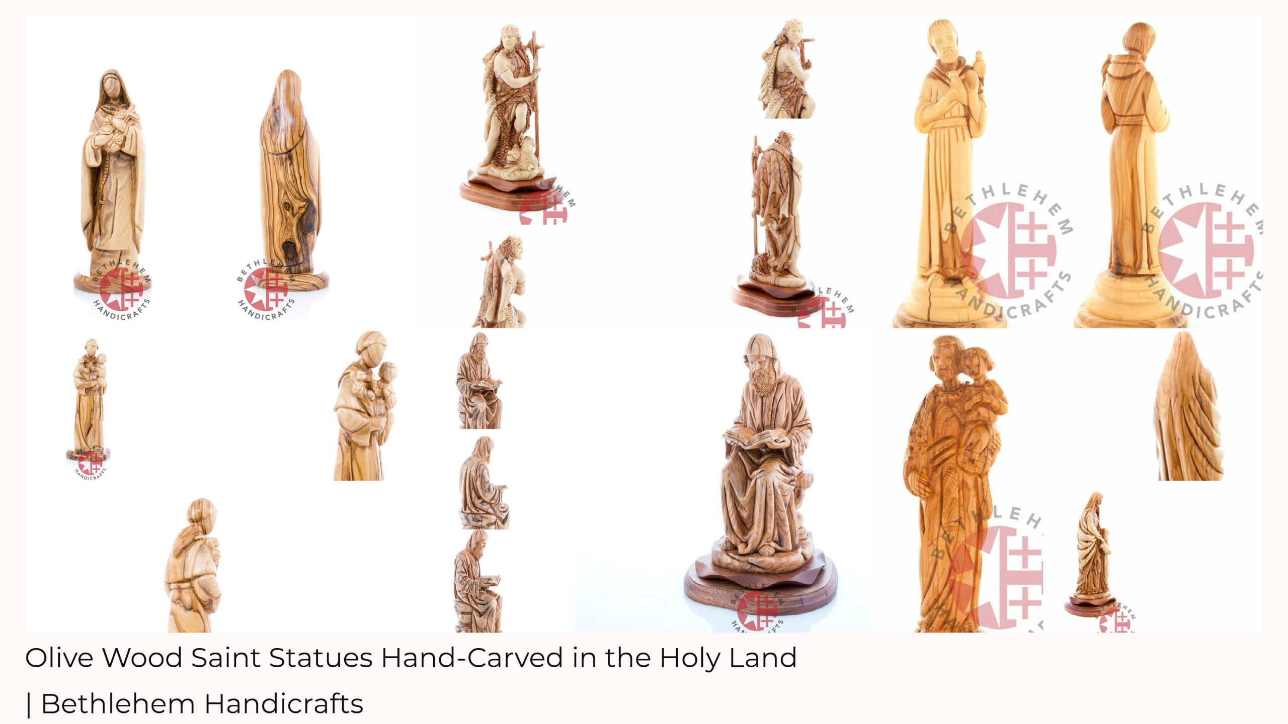 Olive Wood Saint Statues Hand Carved in the Holy Land | Bethlehem Handicrafts